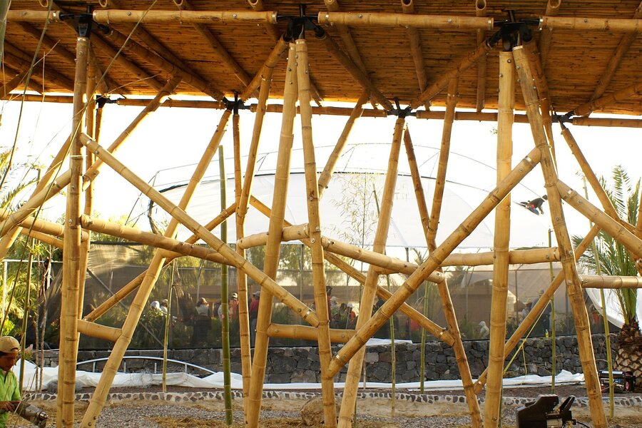 Elevated bamboo structure in Puebla de Zaragoza, Puebla, Mexico